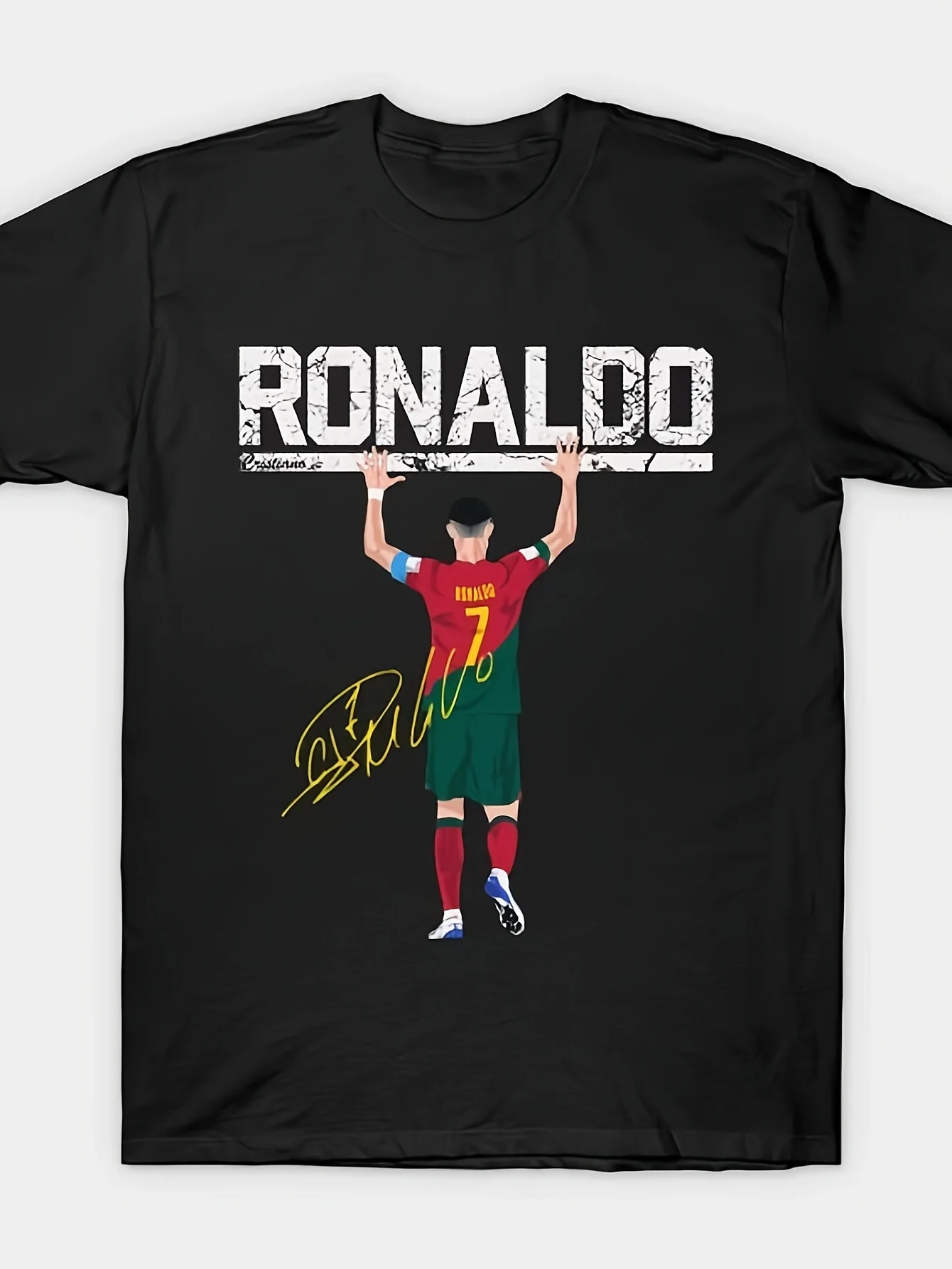 Ronaldo Portugal Jersey Design, Crew Neck, Short Sleeve, Multi-Color Printed Graphic
Ronaldo Portugal Jersey Design, Crew Neck, Short Sleeve, Multi-Color Printed Graphic