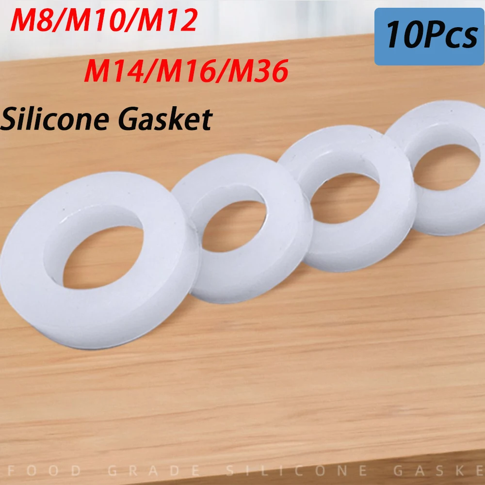 10Pcs White Silicone Washer M8~M36 Sealing Ring Waterproof Flat Gasket High-temperature Resistant Sealing Gasket Shock-Absorbing
10Pcs White Silicone Washer M8~M36 Sealing Ring Waterproof Flat Gasket High-temperature Resistant Sealing Gasket Shock-Absorbing