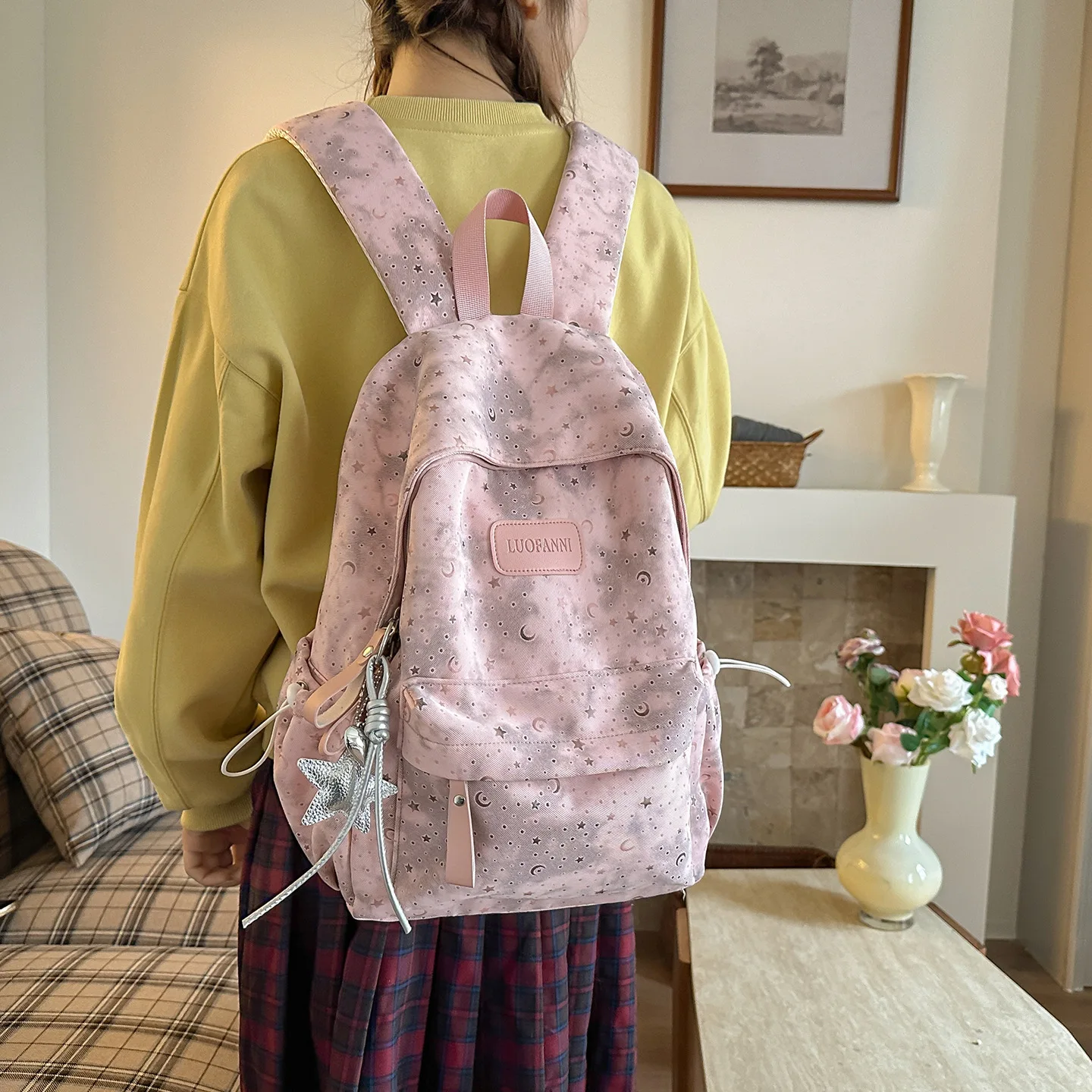 Women's Star & Moon Print Backpack, Casual Lightweight Daypack, Nylon School Travel Bag
Women's Star & Moon Print Backpack, Casual Lightweight Daypack, Nylon School Travel Bag