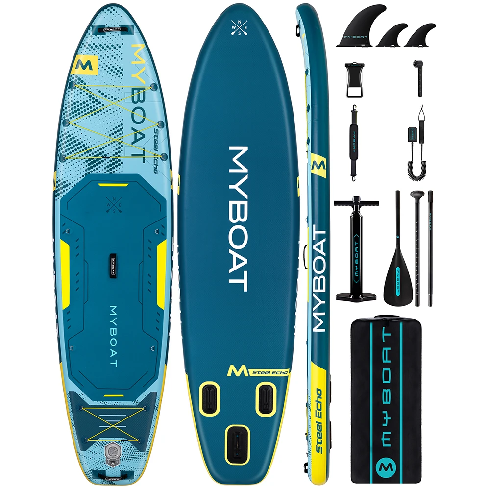 Myboat SUB STEEL ECHO Waterproof Inflatable Paddle Board 11'6''x35''x6''Adult Standing Style Aquatic Fishing W Accessories SUP
Myboat SUB STEEL ECHO Waterproof Inflatable Paddle Board 11'6''x35''x6''Adult Standing Style Aquatic Fishing W Accessories SUP
