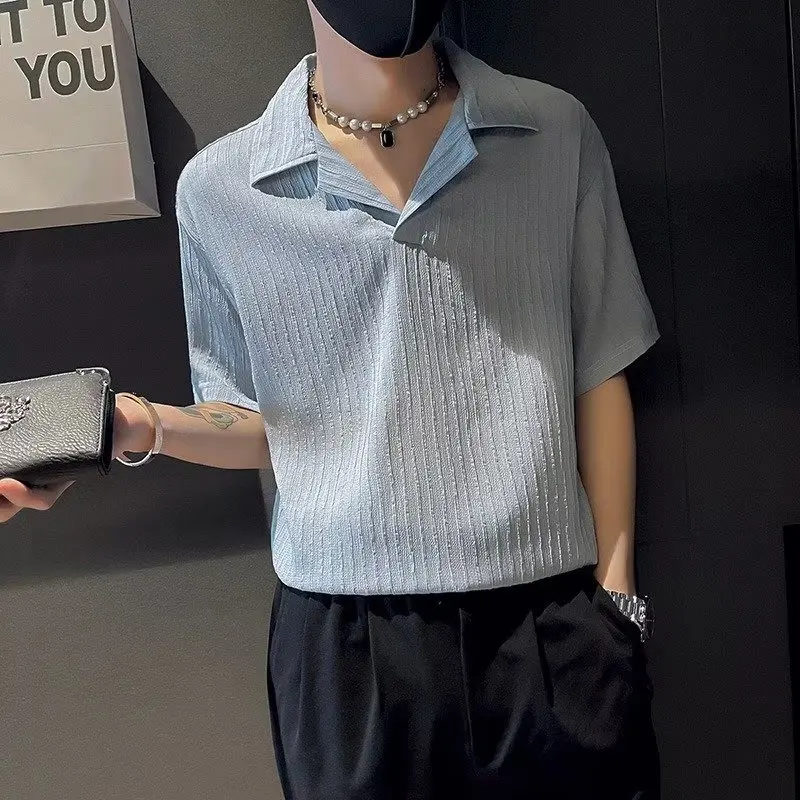 Ice Silk Men's ort Sve irt Qui Dry Lightweight Collared T-irt Summer Faionable Casual Cotton Blend irt
Ice Silk Men's ort Sve irt Qui Dry Lightweight Collared T-irt Summer Faionable Casual Cotton Blend irt