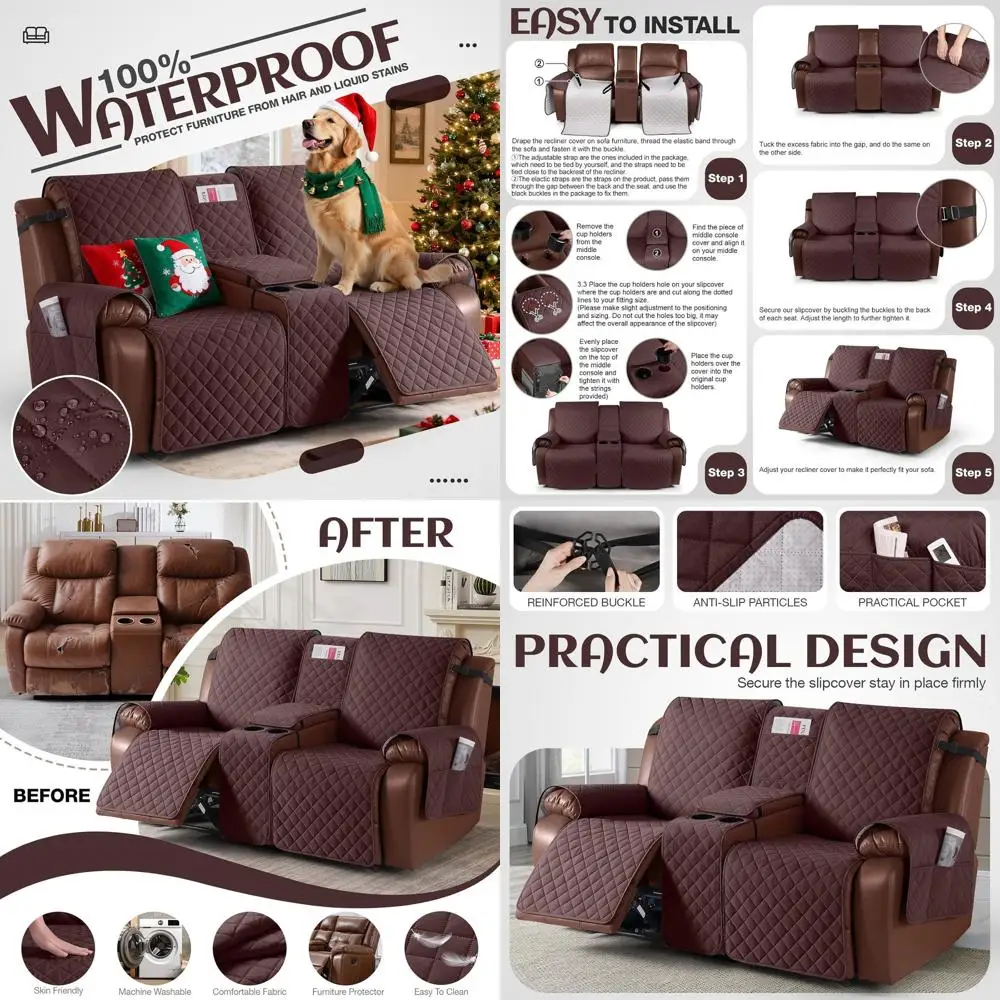 100% водонепроницаемый чехол для двухместного кресла-реклайнера с противоскользящей защитой, чехол для раскладного дивана с эластичными ремнями для детей
100% водонепроницаемый чехол для двухместного кресла-реклайнера с противоскользящей защитой, чехол для раскладного дивана с эластичными ремнями для детей