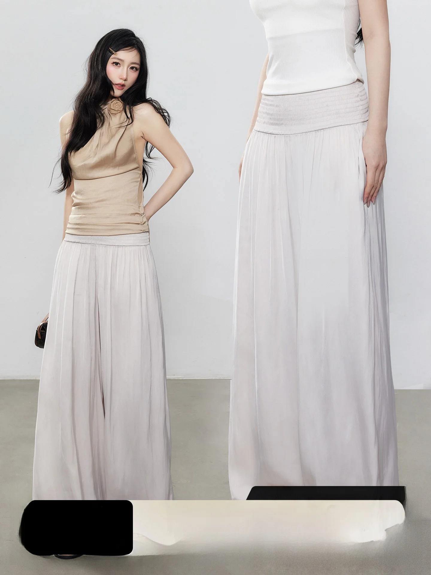 Yuzhi Gentle Lazy Style Pleated Wide Leg Pants Spring Summer Drapey Casual Loose Elegant Slimming Long Trousers for Women
Yuzhi Gentle Lazy Style Pleated Wide Leg Pants Spring Summer Drapey Casual Loose Elegant Slimming Long Trousers for Women