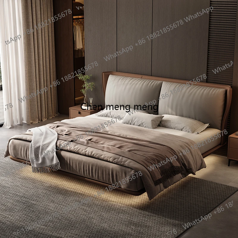 Modern Genuine Leather Bed Confortable Nordic Wedding Quality Fashionable Bed Frame Small Family Soft Cama De Casal Furniture
Modern Genuine Leather Bed Confortable Nordic Wedding Quality Fashionable Bed Frame Small Family Soft Cama De Casal Furniture