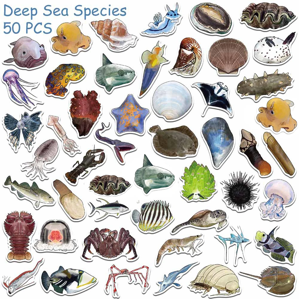 10/30/50pcs Deep Sea Animals Series Stickers Fish Abalone Octopus Cartoon Sticker Luggage Phone Notebook Funny Graffiti Decals 
10/30/50pcs Deep Sea Animals Series Stickers Fish Abalone Octopus Cartoon Sticker Luggage Phone Notebook Funny Graffiti Decals