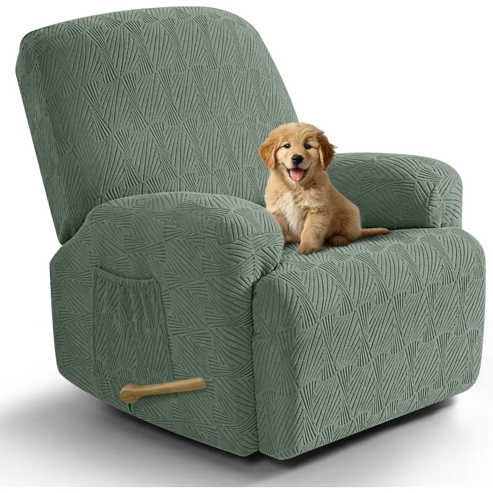 4-Piece Stretch Recliner Chair Cover Set - Jacquard Soft Slipcover for Reclining Chairs - Furniture Protection
4-Piece Stretch Recliner Chair Cover Set - Jacquard Soft Slipcover for Reclining Chairs - Furniture Protection