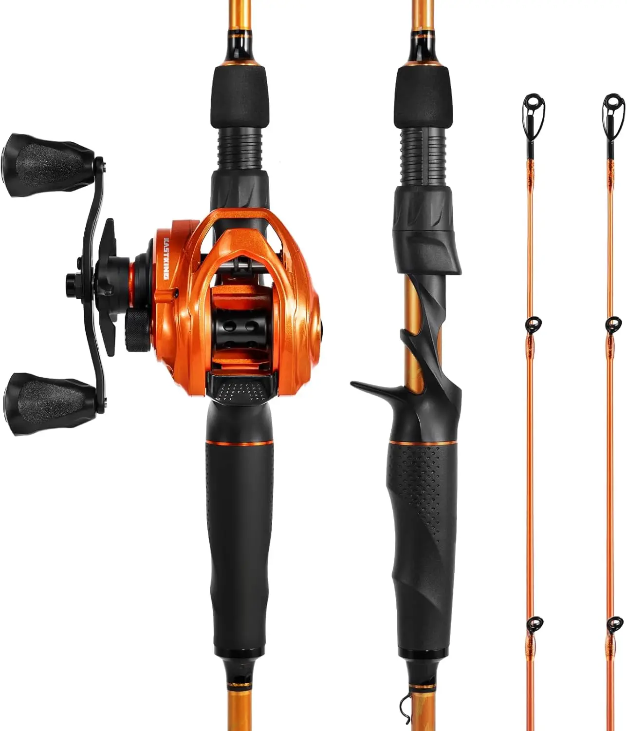 Twin-Tip Fishing Rod & Reel Combo, Spinning & Baitcaster, IM6 Graphite 2-Piece Rod with Backup Tip, Stainless Guides, EVA Handle
Twin-Tip Fishing Rod & Reel Combo, Spinning & Baitcaster, IM6 Graphite 2-Piece Rod with Backup Tip, Stainless Guides, EVA Handle
