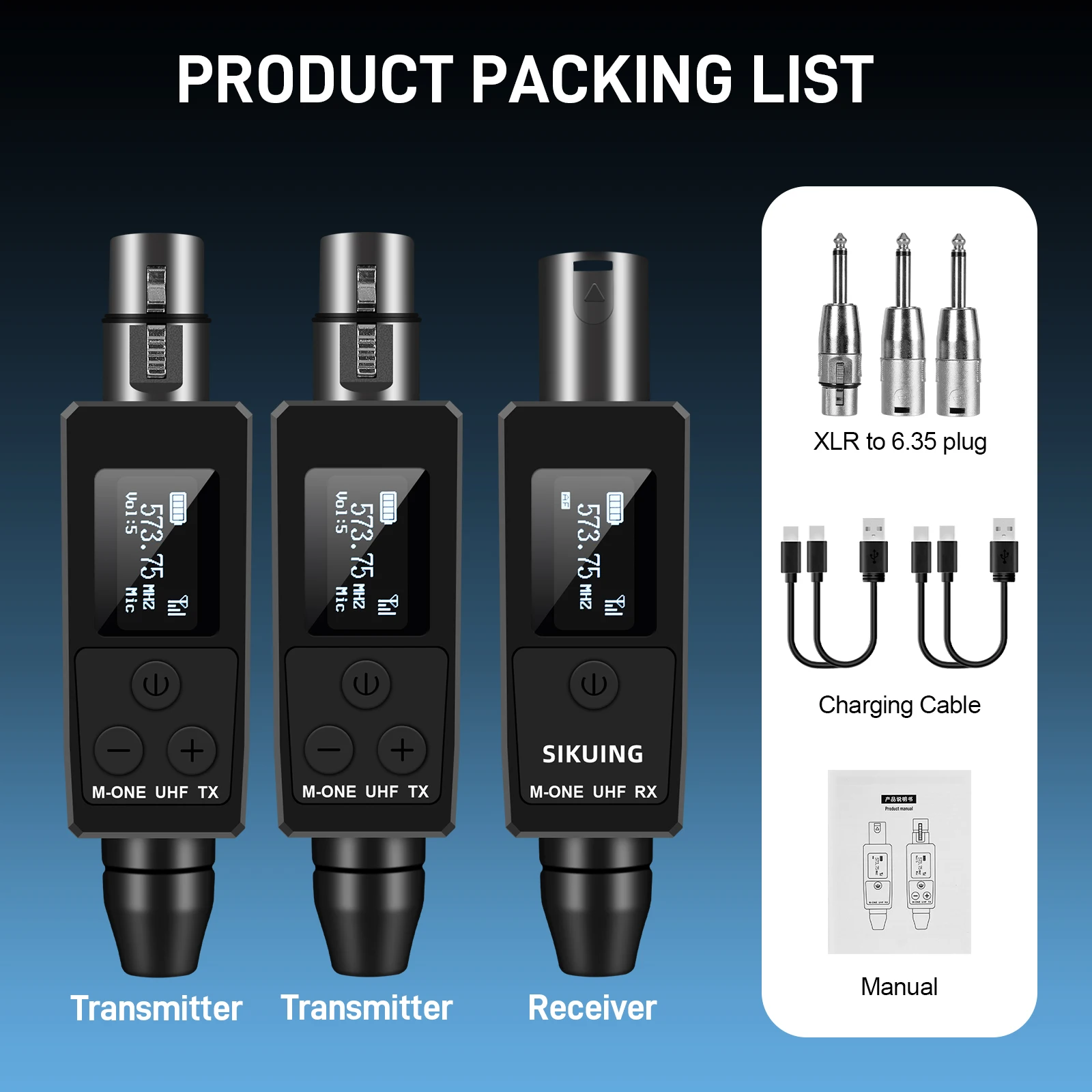 Wireless Microphone System UHF Professional XLR Transmitter Receiver Supports Dynamic Condenser Microphones 48V Phantom Power
Wireless Microphone System UHF Professional XLR Transmitter Receiver Supports Dynamic Condenser Microphones 48V Phantom Power
