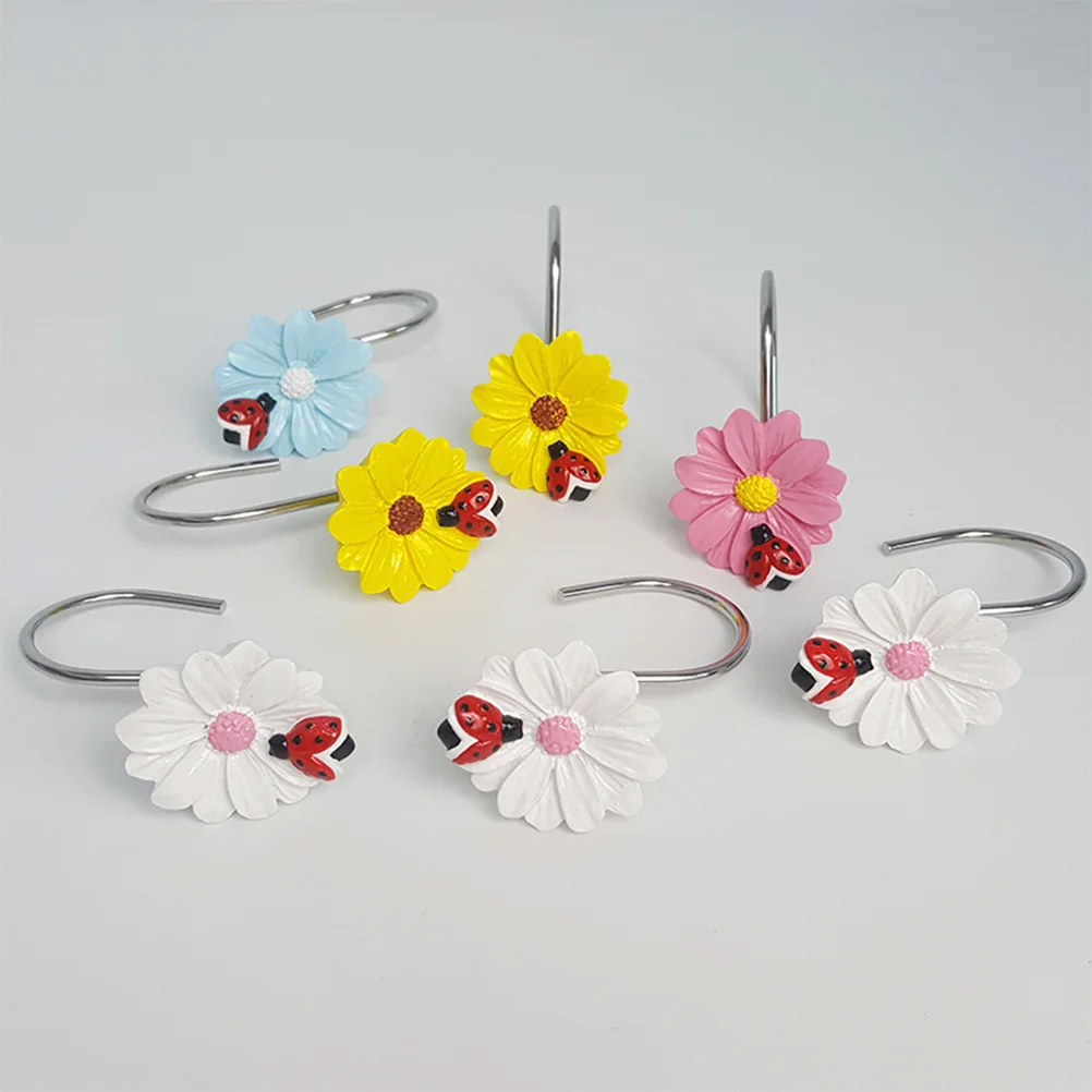 12Pcs Curtain Hooks for Bath Resin Ladybird Flower Design Multicolor Strong Load Bearing Decorative Home Hanging Hooks Pink
12Pcs Curtain Hooks for Bath Resin Ladybird Flower Design Multicolor Strong Load Bearing Decorative Home Hanging Hooks Pink