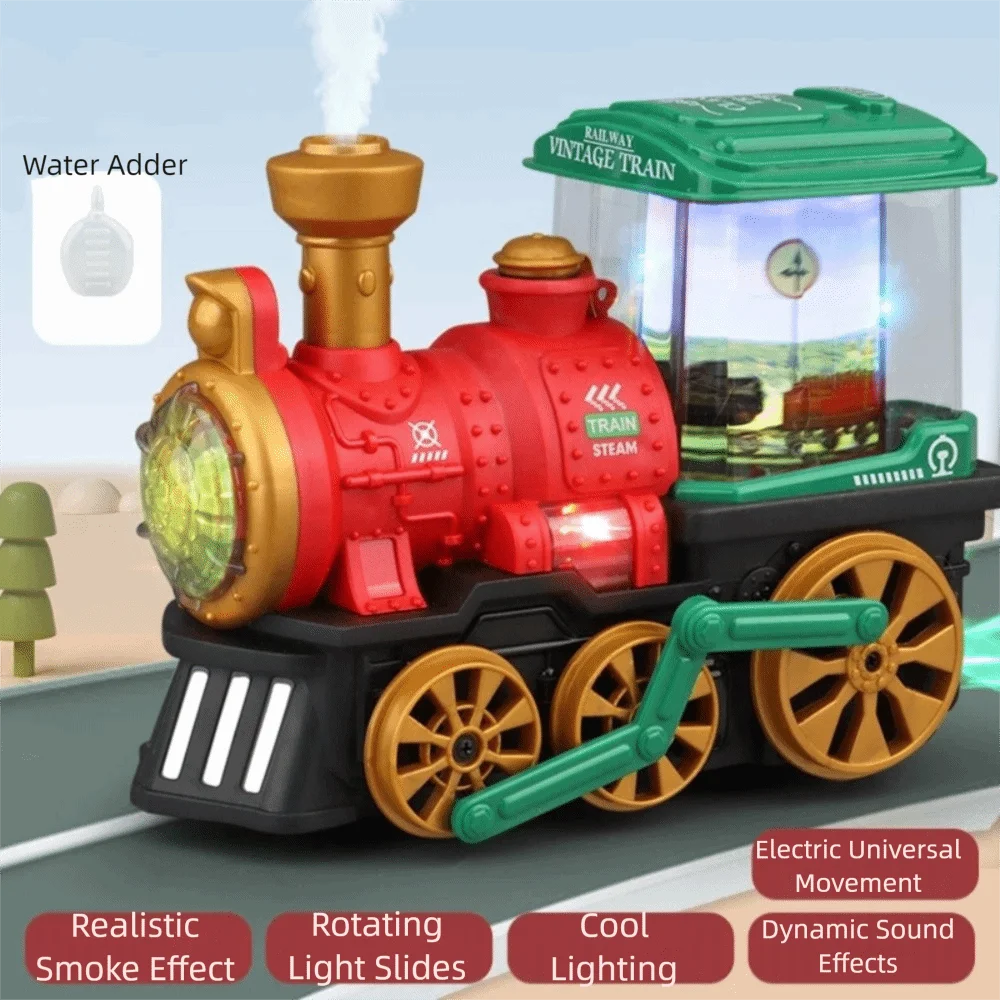 Cute Vintage Locomotive Electric Steam Train Sounding Simulation Steam Educational Rotating Lights Rail Train Children's
Cute Vintage Locomotive Electric Steam Train Sounding Simulation Steam Educational Rotating Lights Rail Train Children's