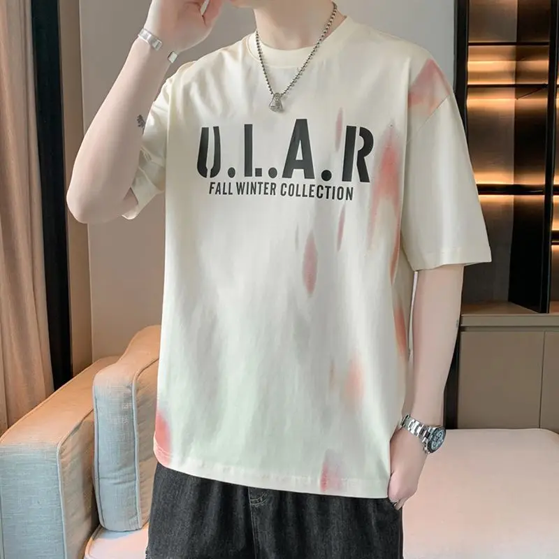 American Printed Letter Casual T-shirts Men's Clothing Round Neck Summer Youthful Vitality Loose Fashion Short Sleeve Pullovers
American Printed Letter Casual T-shirts Men's Clothing Round Neck Summer Youthful Vitality Loose Fashion Short Sleeve Pullovers