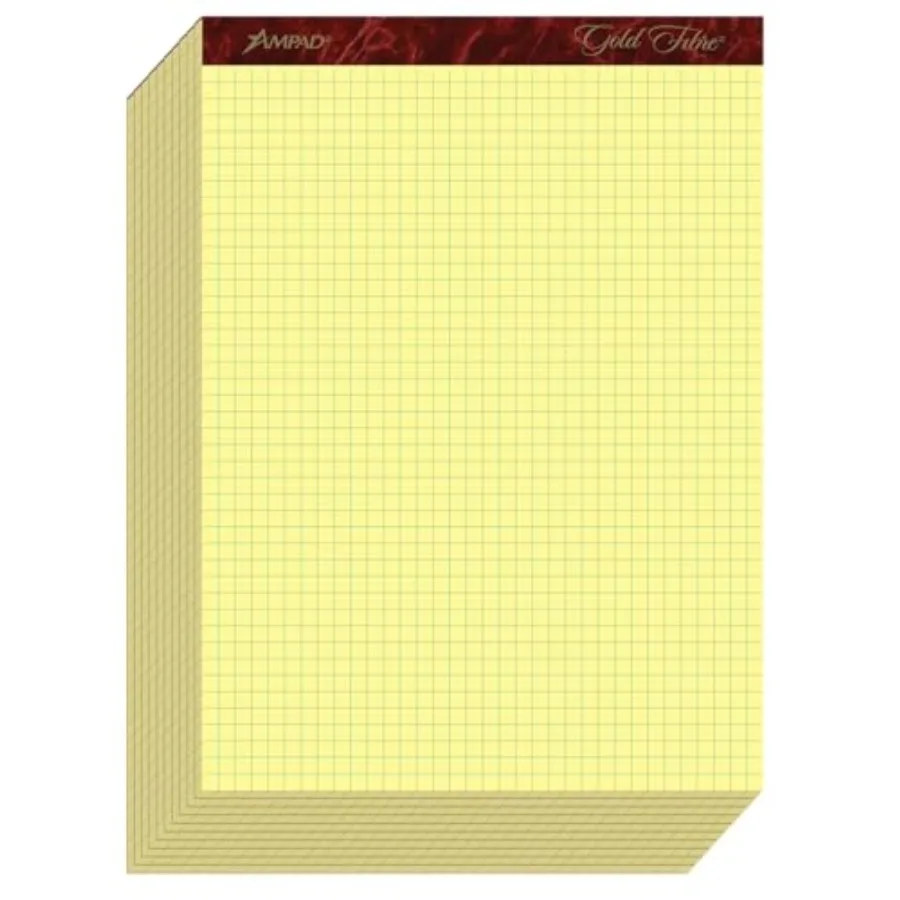 Gold Fibre Premium-Weight Graph Pad 8-/2" x -3/4" Graph Rule 4 x 4 Quad Grid Canary 50 Sheets Per Pad (22-43) (0 Pads
Gold Fibre Premium-Weight Graph Pad 8-/2" x -3/4" Graph Rule 4 x 4 Quad Grid Canary 50 Sheets Per Pad (22-43) (0 Pads