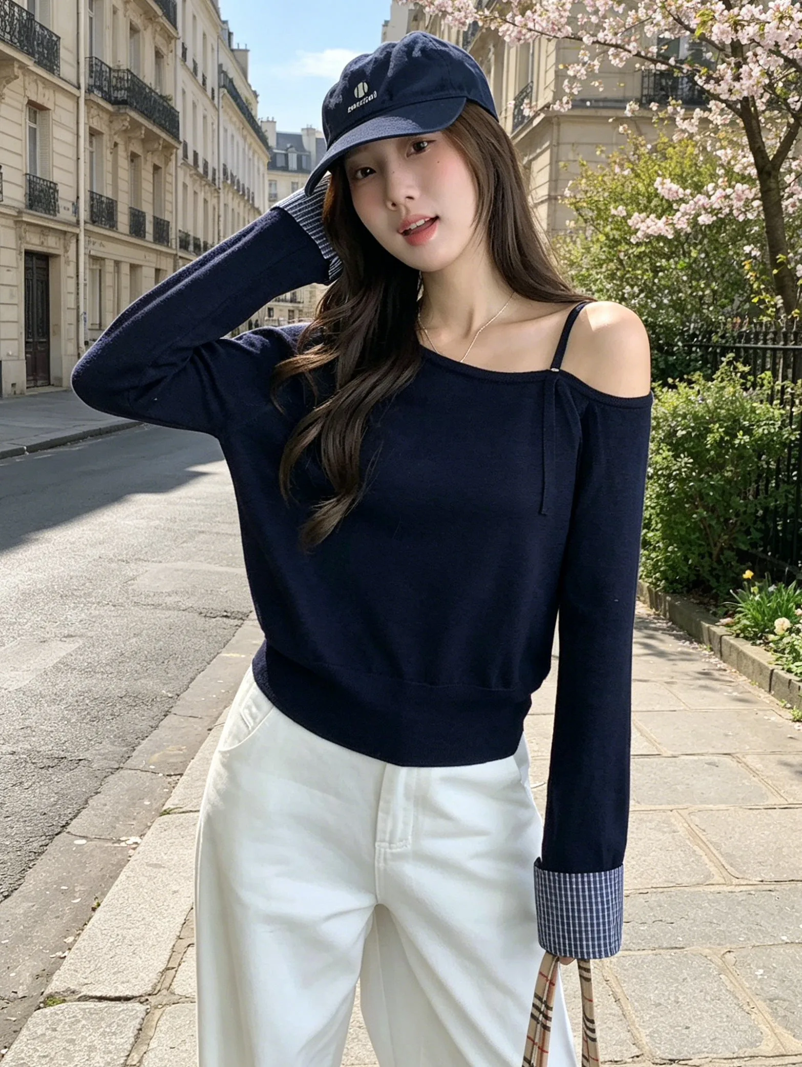 Korean Plaid Splicing Diagonal Collar Shoulder Bared Long Sleeve Knitted Sweater Women's Inner Wear Top Casual Style Medium S...
Korean Plaid Splicing Diagonal Collar Shoulder Bared Long Sleeve Knitted Sweater Women's Inner Wear Top Casual Style Medium S...