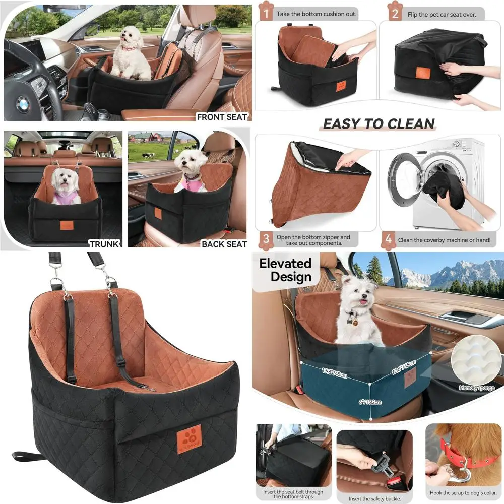 Мягкое съемное и моющееся автокресло для собак мелких/средних пород весом до 35 фунтов, с 2-мя ремнями безопасности (черный/коричневый)
Мягкое съемное и моющееся автокресло для собак мелких/средних пород весом до 35 фунтов, с 2-мя ремнями безопасности (черный/коричневый)