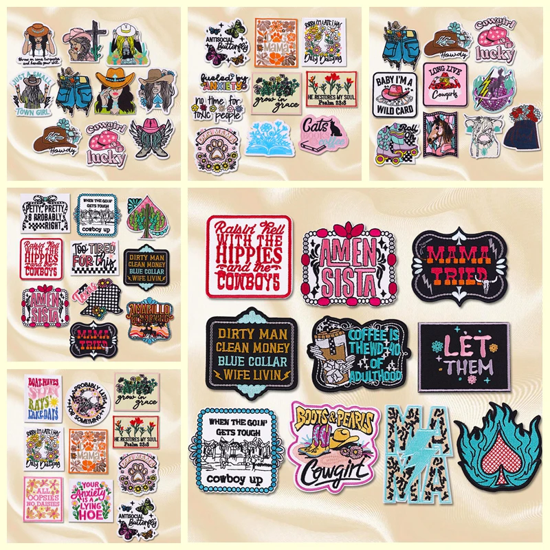 10PCS Set Hats Jackets Sew Patch DIY Western Cowgirl Embroidery Patches Iron On Patches For Clothing Cartoon Letter Slogan Patch
10PCS Set Hats Jackets Sew Patch DIY Western Cowgirl Embroidery Patches Iron On Patches For Clothing Cartoon Letter Slogan Patch