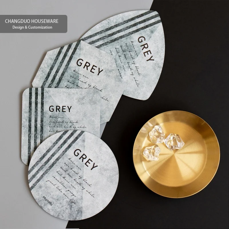 Marble Grain Stainless Steel Coasters Creative Cutting Shaped Non-slip Heat Insulation Placemats Simple Waterproof Coaster
Marble Grain Stainless Steel Coasters Creative Cutting Shaped Non-slip Heat Insulation Placemats Simple Waterproof Coaster