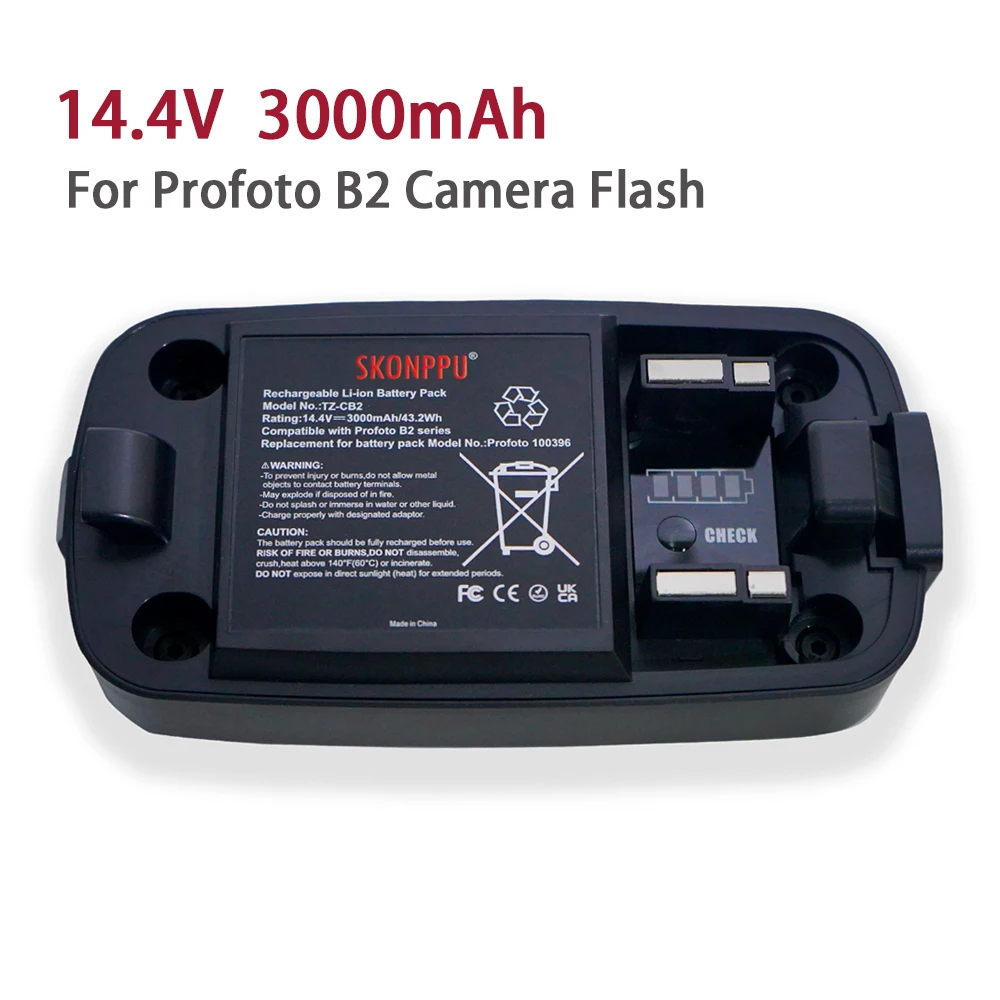 Replacement Lithium ion BatteryPack for 100396 Compatible with Profoto B2 Camera Flash 14.4V 3000mAh/43Wh
Replacement Lithium ion BatteryPack for 100396 Compatible with Profoto B2 Camera Flash 14.4V 3000mAh/43Wh