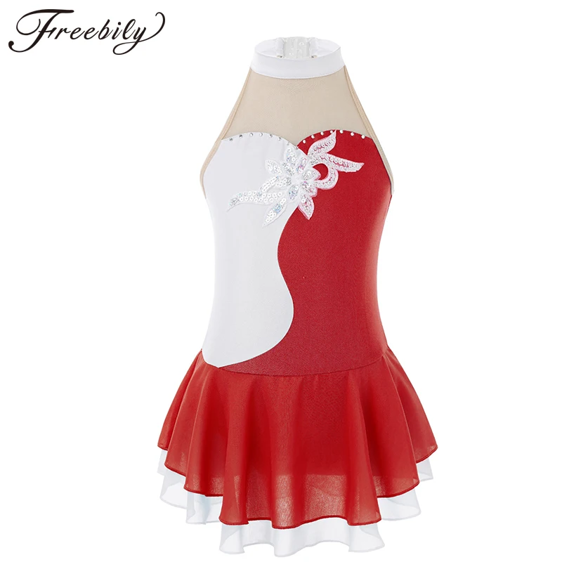Kids Girls Sleeveless Figure Skating Dress Backless Shiny Sequin Sheer Mesh Ballet Leotards Dress for Dance Performance Training
Kids Girls Sleeveless Figure Skating Dress Backless Shiny Sequin Sheer Mesh Ballet Leotards Dress for Dance Performance Training