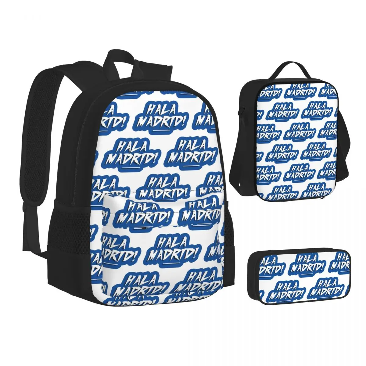 Hala Madrid Letters Backpacks Students Bookbag School Bags Kids Rucksack Lunch Bag Pen Bag Three-Piece Set
Hala Madrid Letters Backpacks Students Bookbag School Bags Kids Rucksack Lunch Bag Pen Bag Three-Piece Set