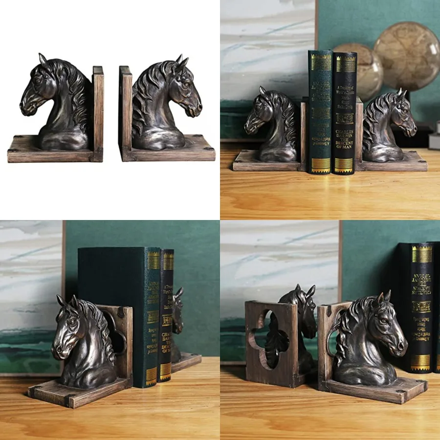 A Pair of Resin Animal Bookends. Brown Horse Head Shape
A Pair of Resin Animal Bookends. Brown Horse Head Shape