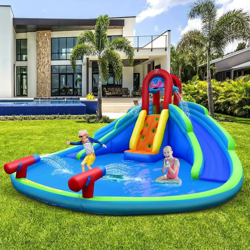 Inflatable Waterslide Bounce House with Upgraded Handrail without Blower
Inflatable Waterslide Bounce House with Upgraded Handrail without Blower
