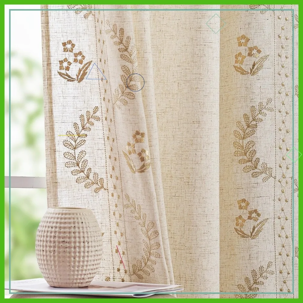 Linen Curtains for Bedroom 96 Inch Length Floral Embroidered Beige Farmhouse Window Treatments 2 Panels
Linen Curtains for Bedroom 96 Inch Length Floral Embroidered Beige Farmhouse Window Treatments 2 Panels