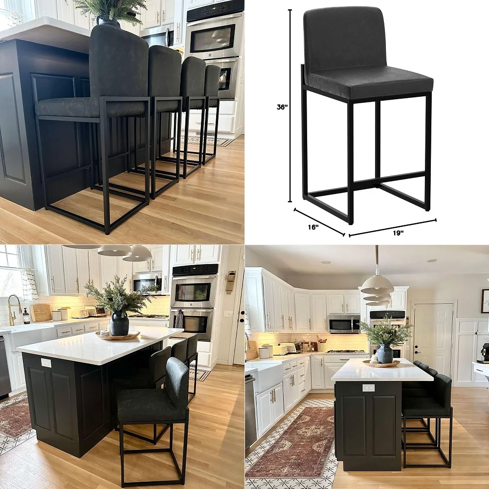 Swivel Bar Stools Set of 4, 26 Inch Counter Height Barstools, Black Faux Leather Bar Stool with High Backrest amp Solid Wood Le
Swivel Bar Stools Set of 4, 26 Inch Counter Height Barstools, Black Faux Leather Bar Stool with High Backrest amp Solid Wood Le