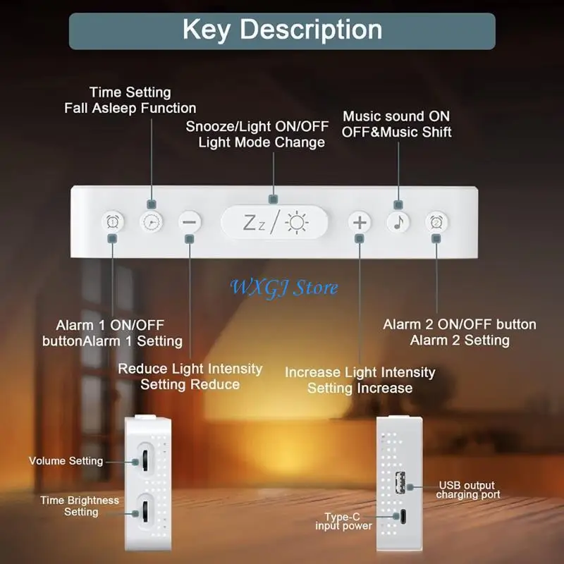 37JE Digital Alarm Clock,LED Desktop Clock Large Display,USB Powered ,8 LED RGB Night Light Electronic Clock for Bedroom
37JE Digital Alarm Clock,LED Desktop Clock Large Display,USB Powered ,8 LED RGB Night Light Electronic Clock for Bedroom