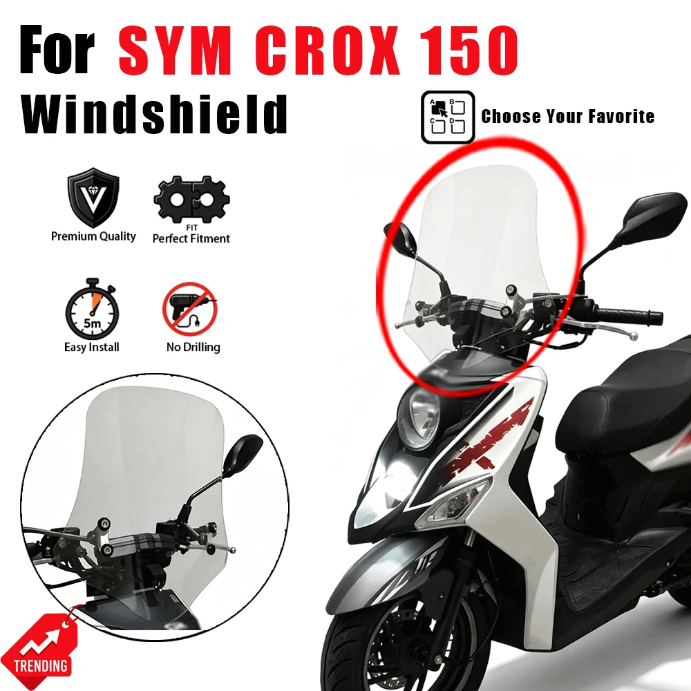 Front Windshield Chest Guard Wind Deflector Modified Accessories for SYM CROX 150 RX Alpha Imported Glass
Front Windshield Chest Guard Wind Deflector Modified Accessories for SYM CROX 150 RX Alpha Imported Glass