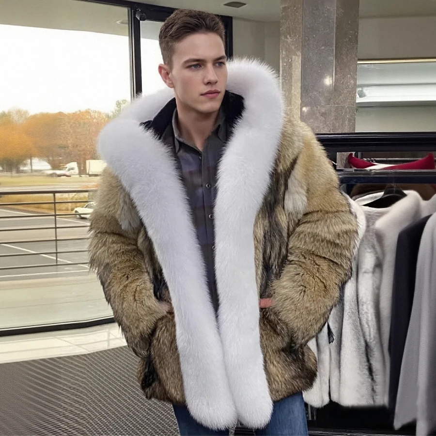Men Fur Coat Natural Fox Fur Coat White Fur Collar Luxury Winter Men's Coat Full Skin Coyote Fur Jacket Warm High Quality
Men Fur Coat Natural Fox Fur Coat White Fur Collar Luxury Winter Men's Coat Full Skin Coyote Fur Jacket Warm High Quality