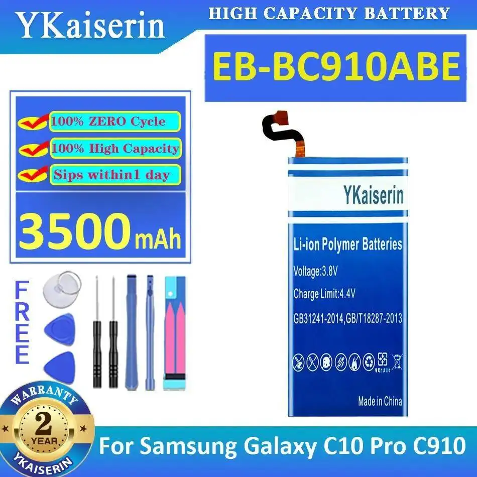 Аккумулятор мобильного телефона для Samsung Galaxy C10 Pro C910, долговечный, EB-BC910ABE, 3500 мАч, сейф
Аккумулятор мобильного телефона для Samsung Galaxy C10 Pro C910, долговечный, EB-BC910ABE, 3500 мАч, сейф