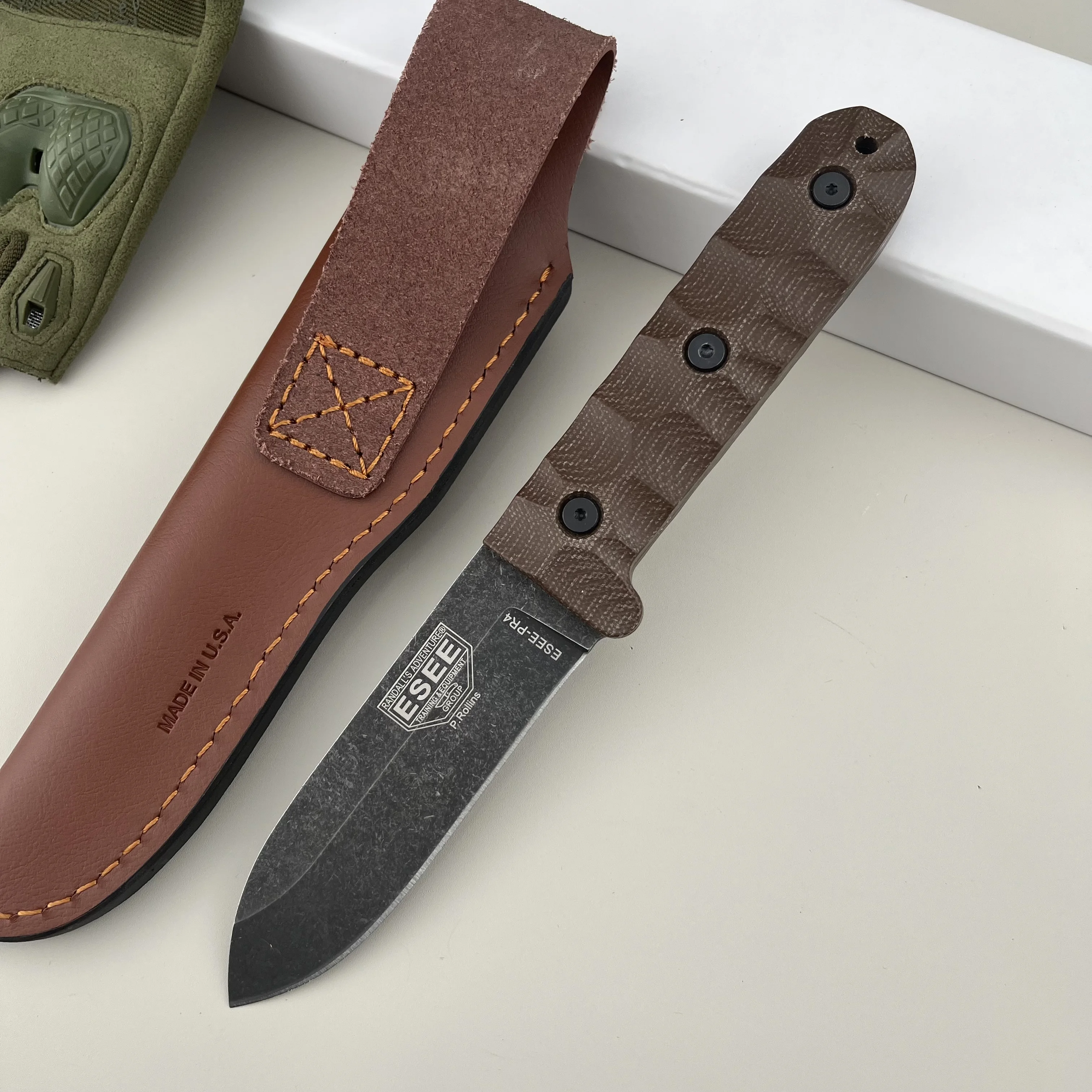 PR4 Outdoor D2 Steel Fixed Blade – Linen Grip Includes Leather Sheath – Versatile EDC Tool for Camping Hiking & Travel
PR4 Outdoor D2 Steel Fixed Blade – Linen Grip Includes Leather Sheath – Versatile EDC Tool for Camping Hiking & Travel