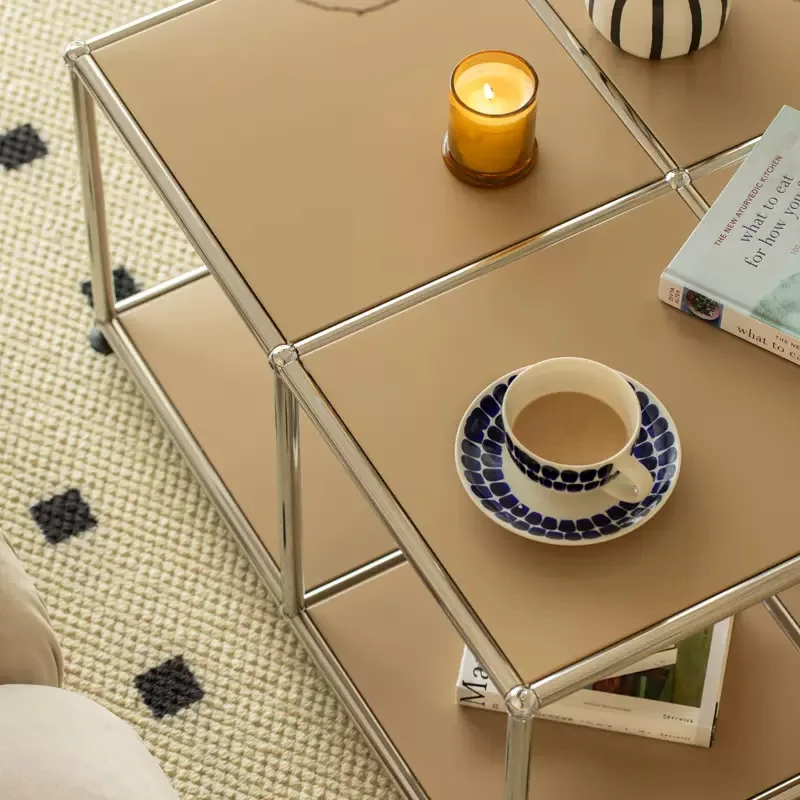 Modular square coffee table stainless steel living room tea table simple side table
Modular square coffee table stainless steel living room tea table simple side table
