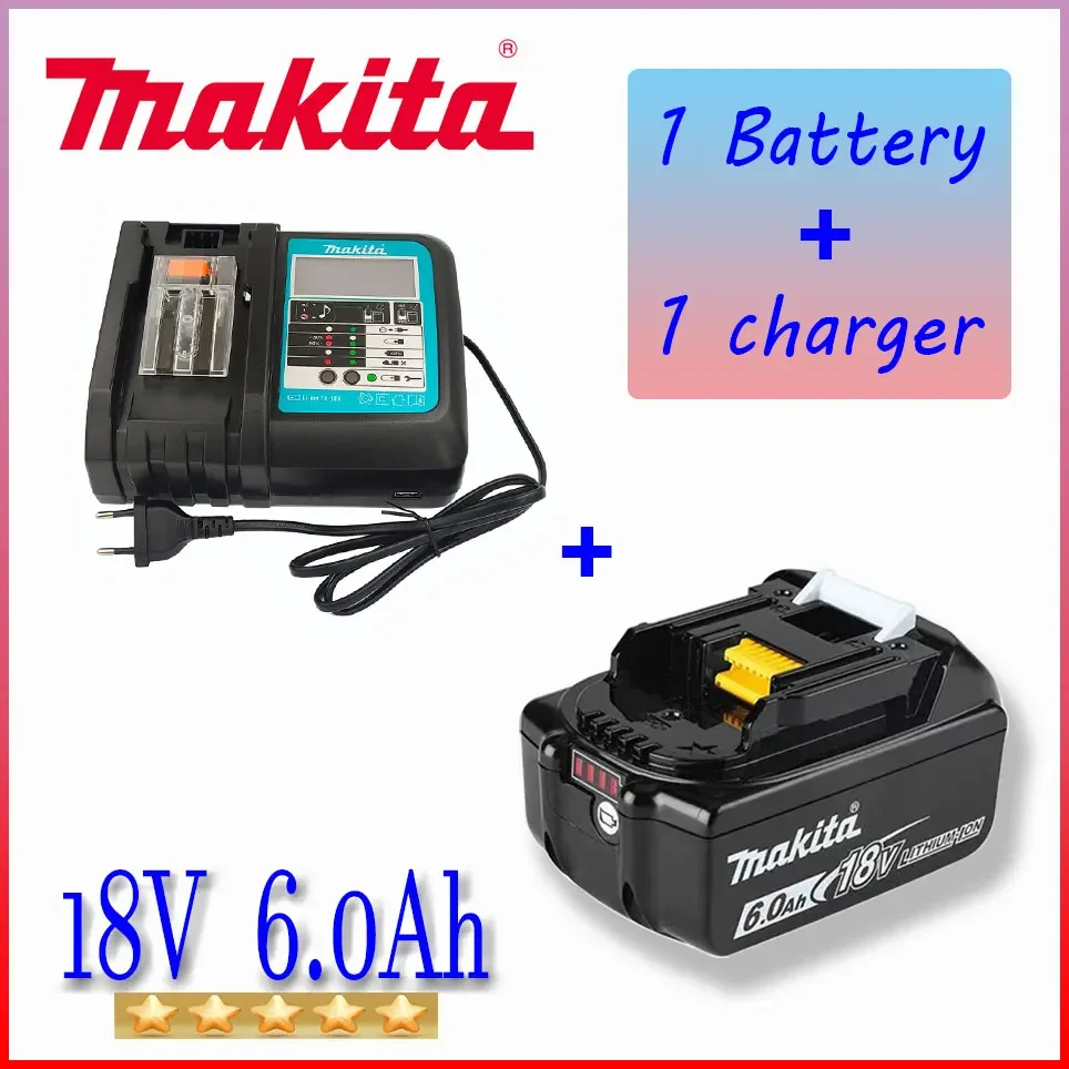 Makita 18V Battery 6000mAh Rechargeable Power Tools Battery with LED Li-ion Replacement LXT BL1860B BL1860 BL1850+3A Charger
Makita 18V Battery 6000mAh Rechargeable Power Tools Battery with LED Li-ion Replacement LXT BL1860B BL1860 BL1850+3A Charger