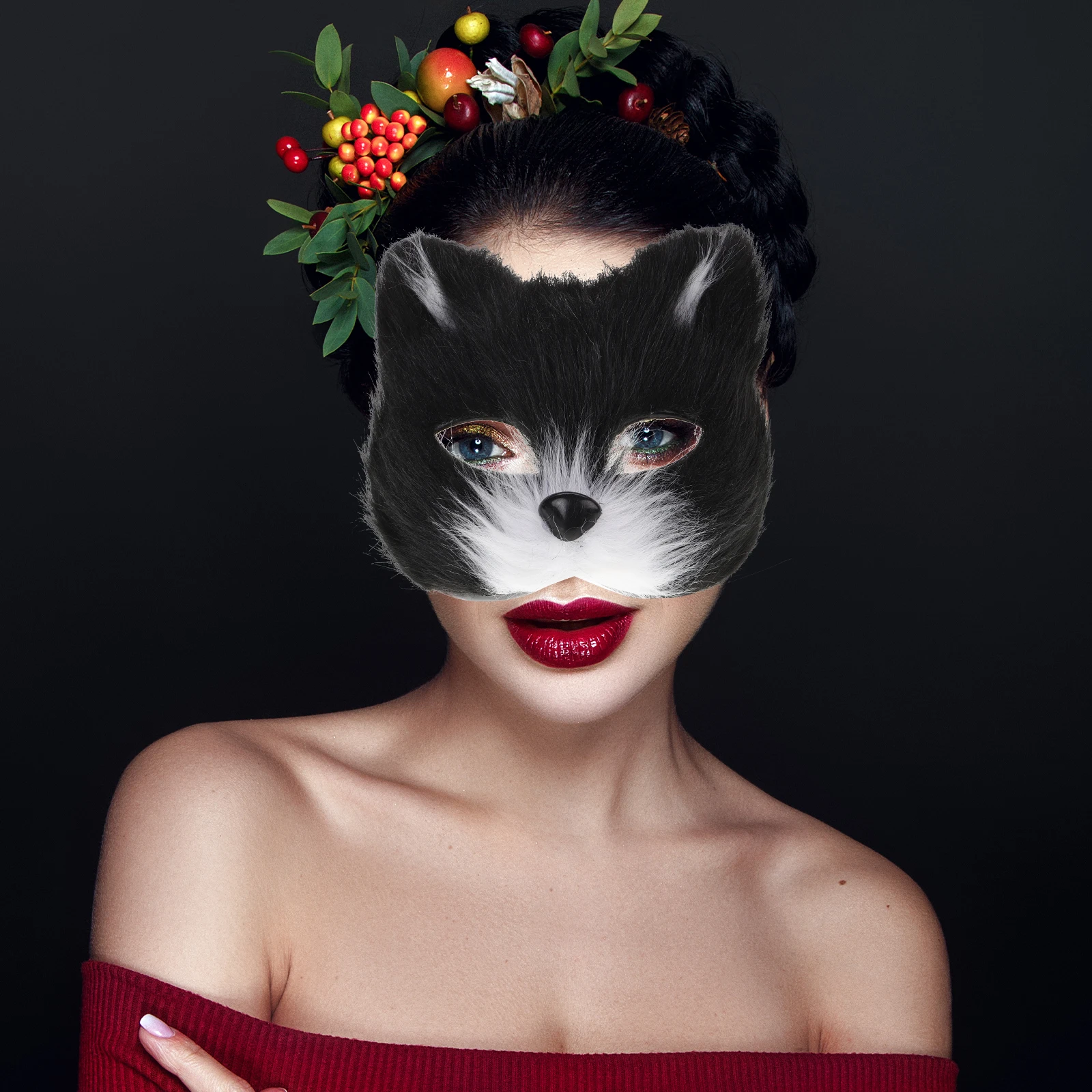 Half Face Masks Black Red Masquerade Animal Ears Headband Kids Cat Wolf Cosplay Halloween Accessories Faux Tail Lightweight
Half Face Masks Black Red Masquerade Animal Ears Headband Kids Cat Wolf Cosplay Halloween Accessories Faux Tail Lightweight