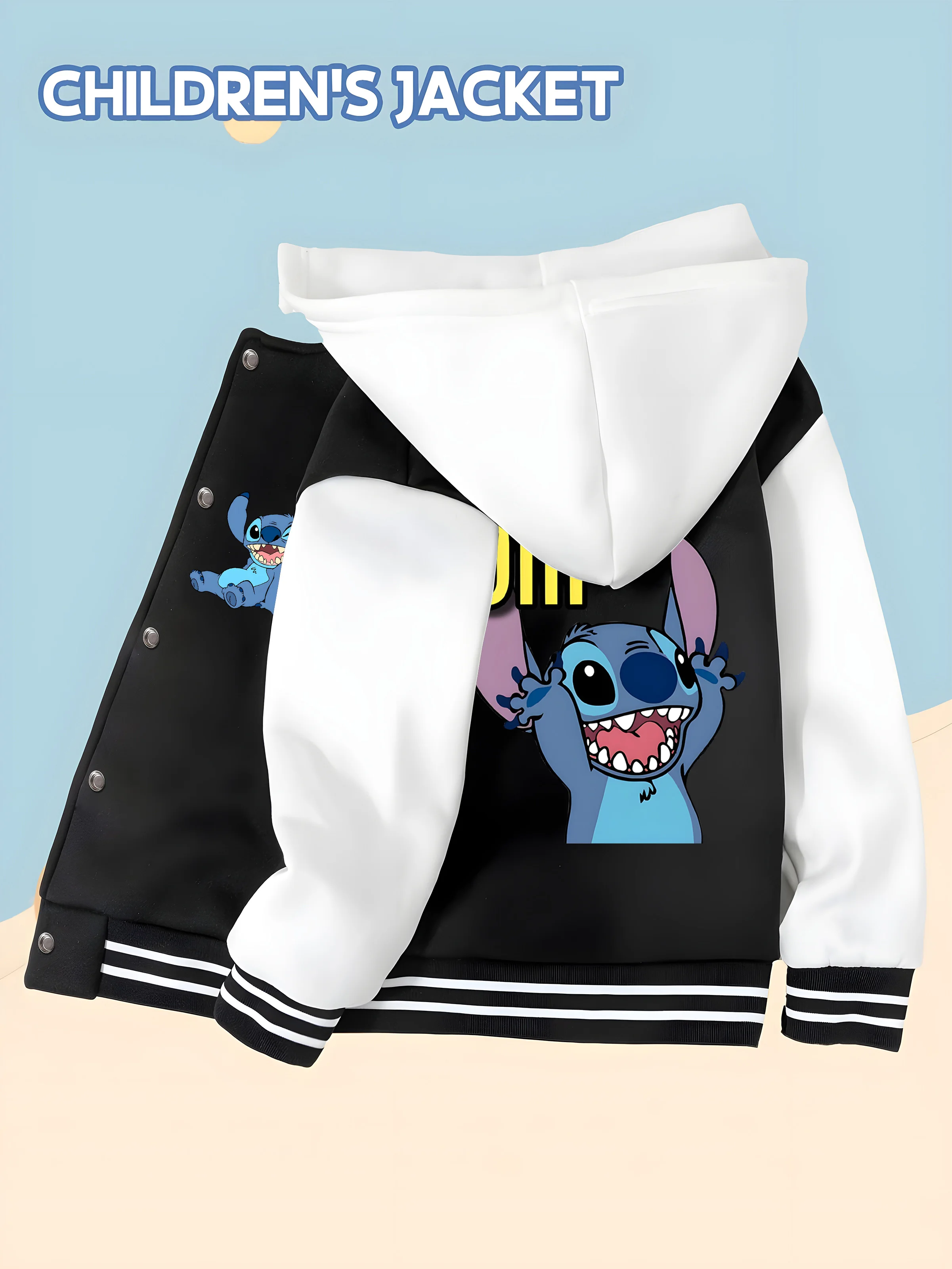 MINISO Disney Stitch "Oiii" Baseball Jacket for Boys - Double-sided playful Stitch print, perfect for outdoor fun, soft fabric
MINISO Disney Stitch "Oiii" Baseball Jacket for Boys - Double-sided playful Stitch print, perfect for outdoor fun, soft fabric