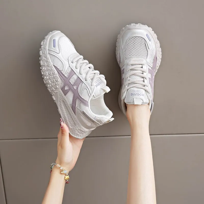Women's Breathable Mesh Summer Running Shoes Comfortable Thick Bottom Dad Casual Shoes Versatile Pigskin Lined Rubber Soft Sole
Women's Breathable Mesh Summer Running Shoes Comfortable Thick Bottom Dad Casual Shoes Versatile Pigskin Lined Rubber Soft Sole