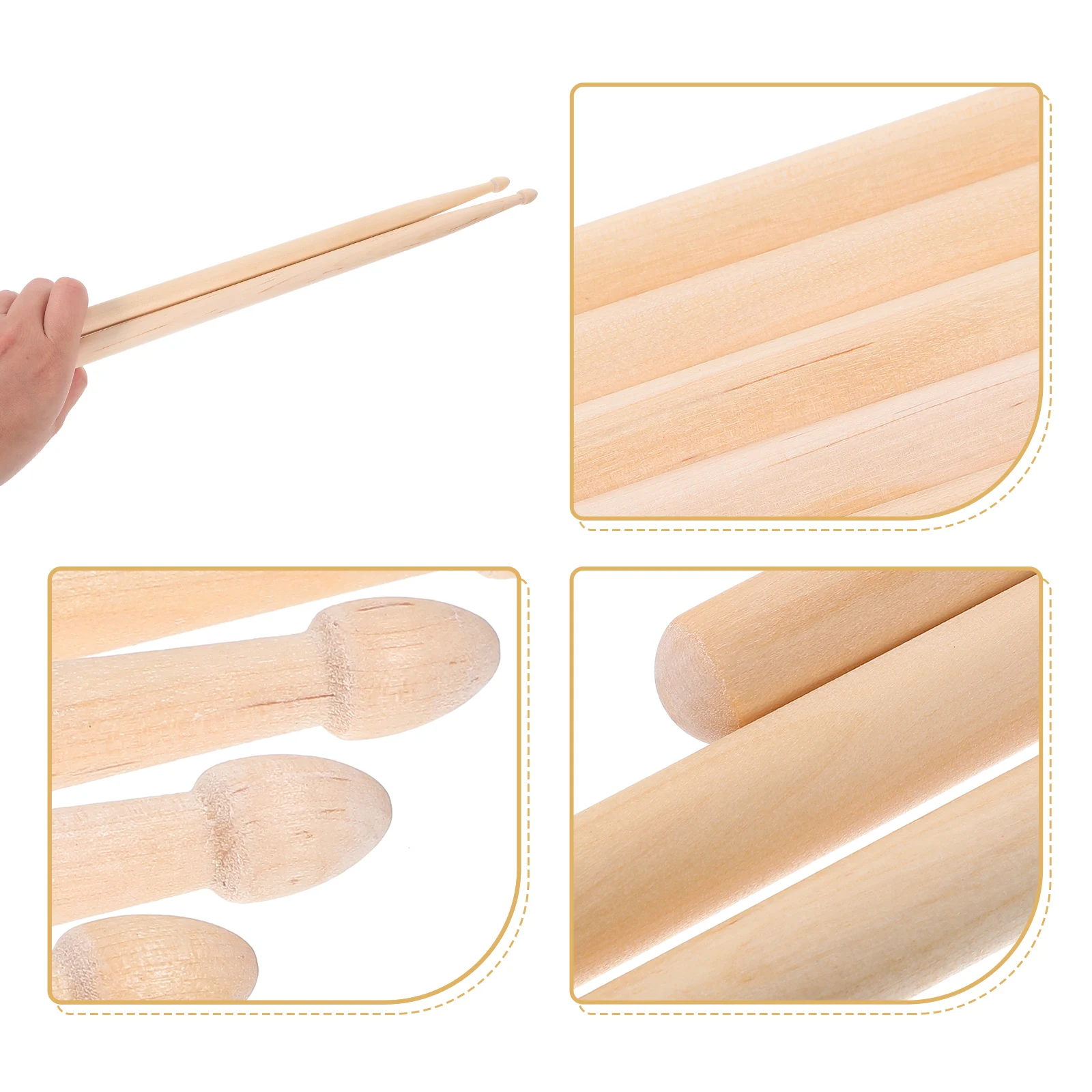 6 Pairs Drum Stick Drumsticks for Adults Percussion Accessories Maple Wood Teardrop-shaped Instruments Snare Drumming 
6 Pairs Drum Stick Drumsticks for Adults Percussion Accessories Maple Wood Teardrop-shaped Instruments Snare Drumming
