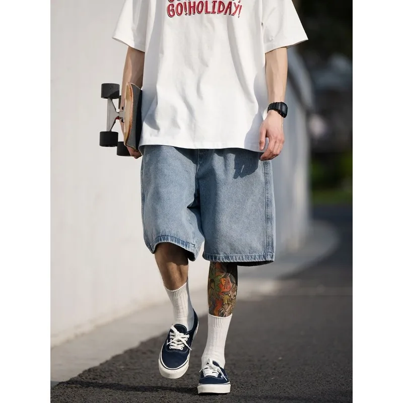 Mens High Waist Ripped Distressed Loose Wide Leg Denim Bermuda Shorts
Mens High Waist Ripped Distressed Loose Wide Leg Denim Bermuda Shorts