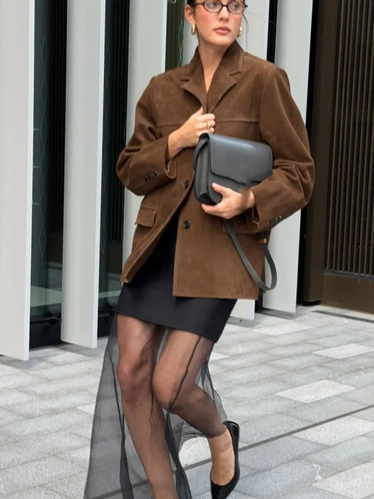 Women's Vintage Brown With Pockets Short Jacket Fashion Long Sleeve Button Loose Coat Autumn New Female High Street Outwear
Women's Vintage Brown With Pockets Short Jacket Fashion Long Sleeve Button Loose Coat Autumn New Female High Street Outwear