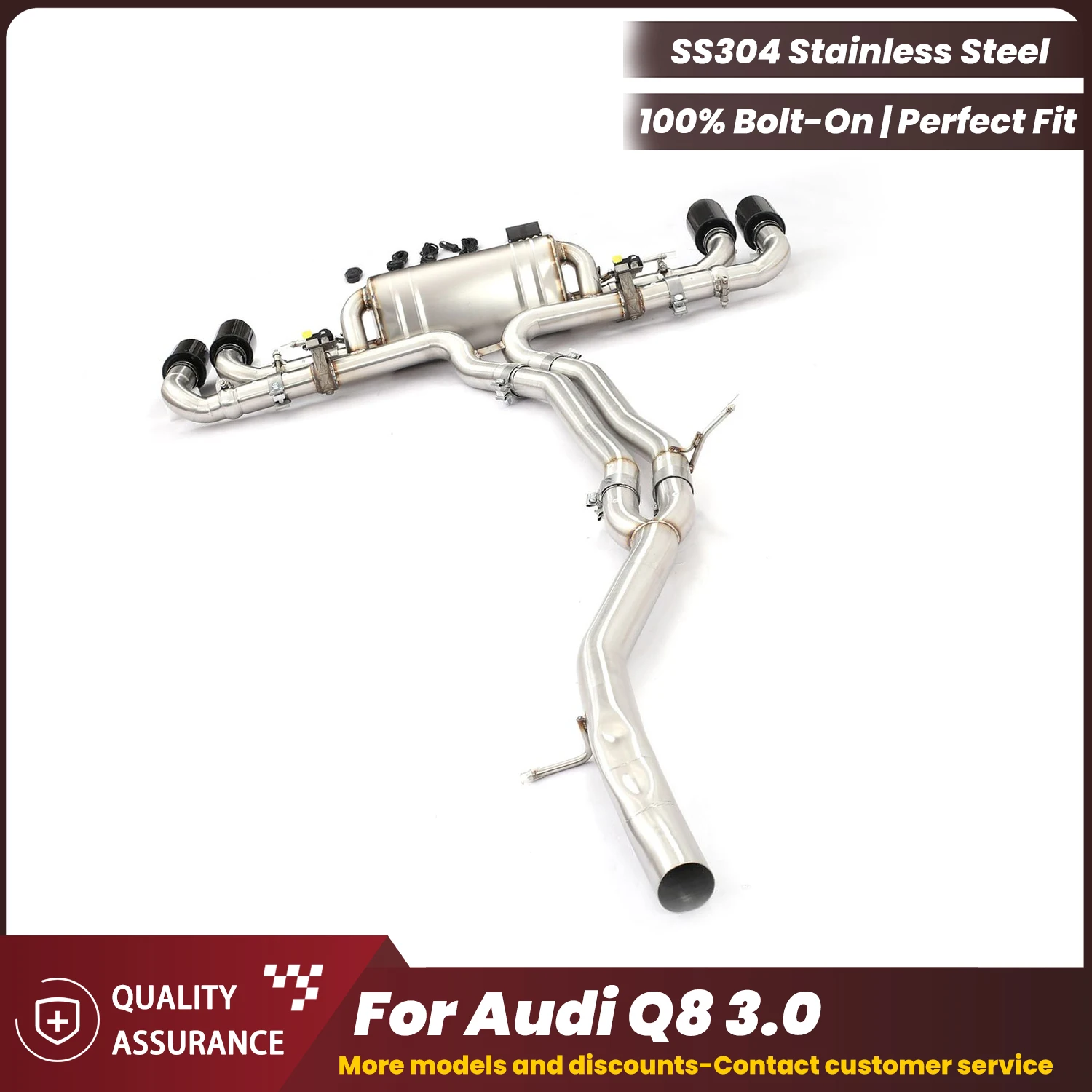 Aggressive Sound Valved Catback ECCF T304 Stainless Steel For Audi Q8 3.0T Single Mid Pipe Performance Upgrade Easy Installation
Aggressive Sound Valved Catback ECCF T304 Stainless Steel For Audi Q8 3.0T Single Mid Pipe Performance Upgrade Easy Installation