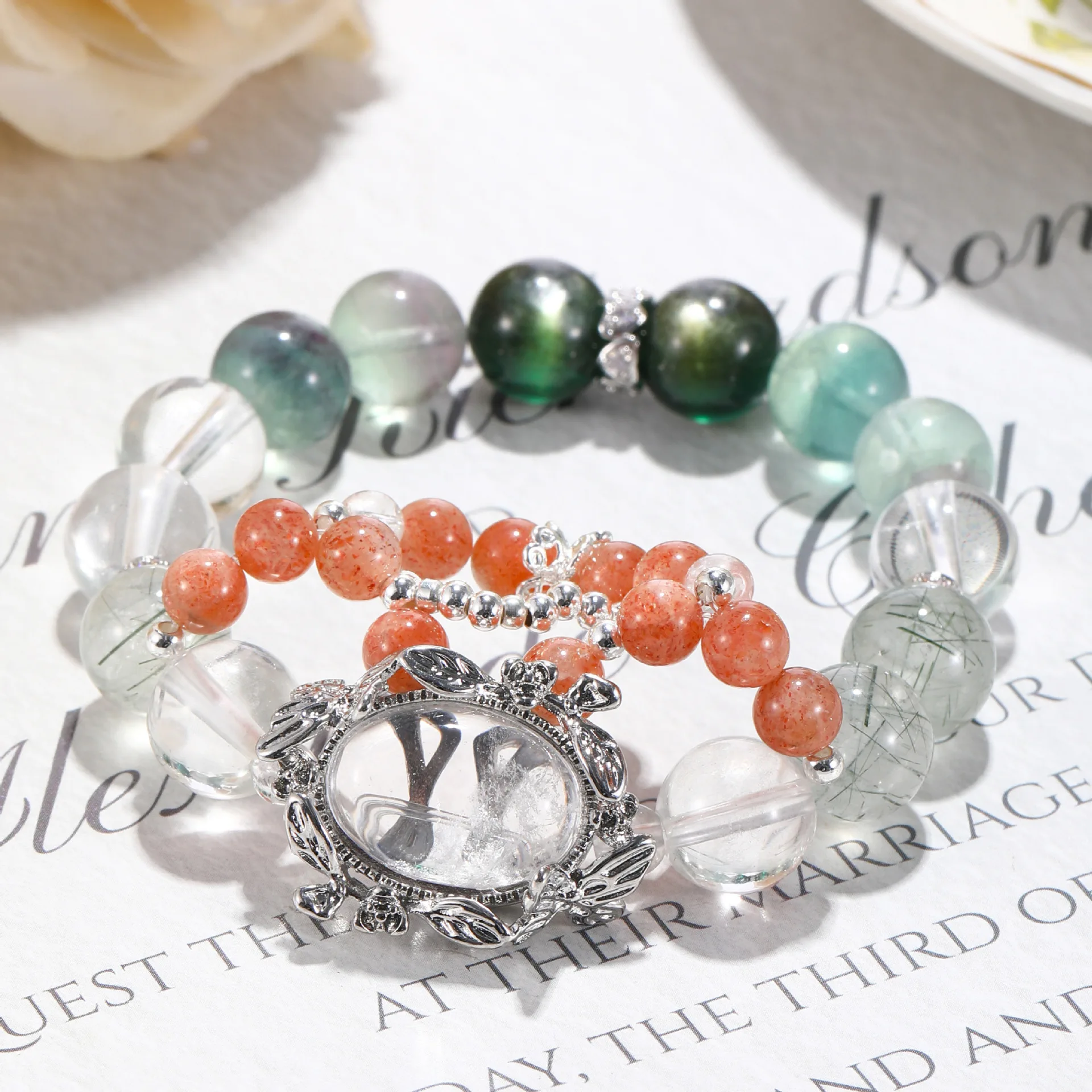 Gone With The Wind DIY Design Natural Green Lithium Mica Gold Sunstone Crystal Luxury Bracelet Lucky Hand String
Gone With The Wind DIY Design Natural Green Lithium Mica Gold Sunstone Crystal Luxury Bracelet Lucky Hand String
