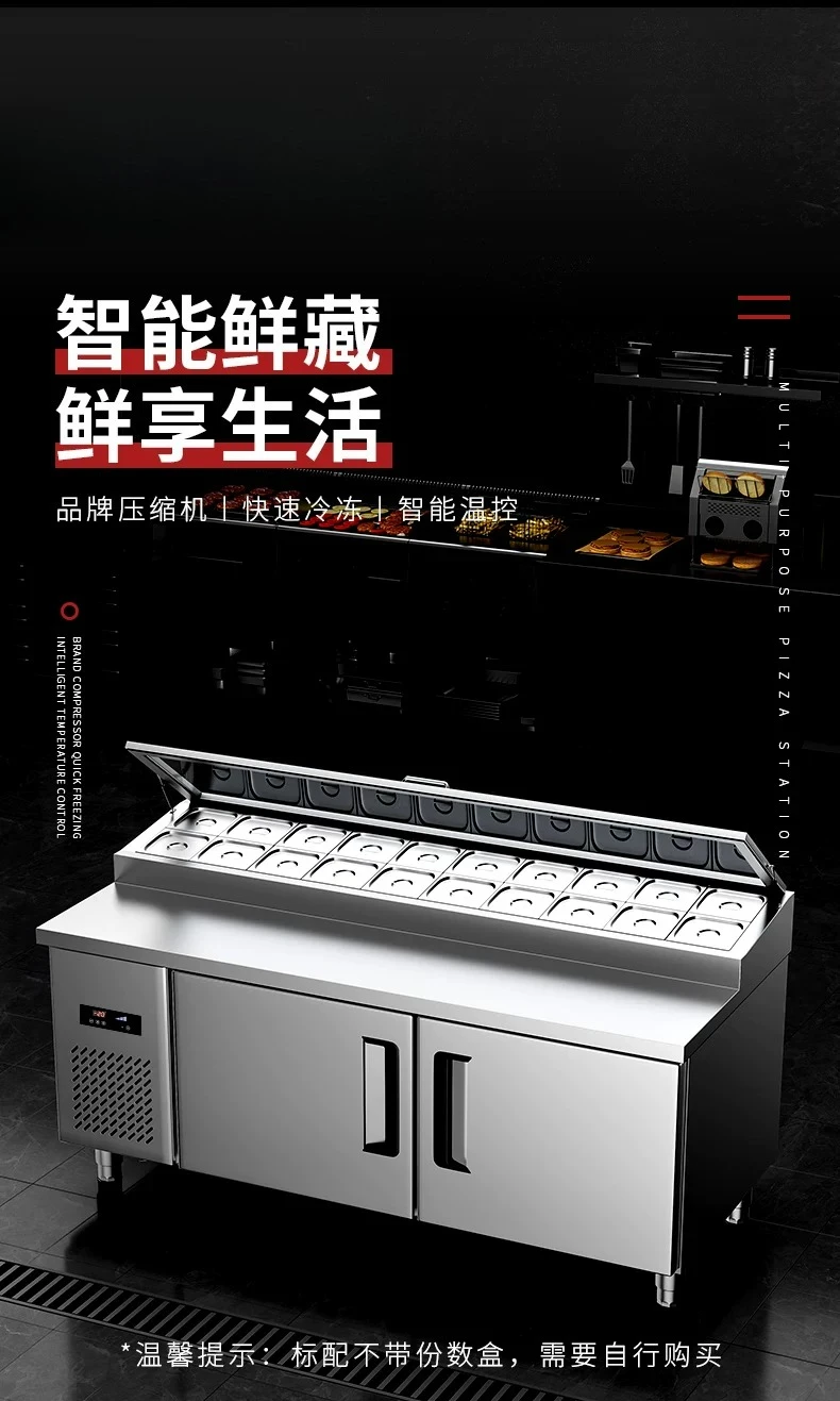 Slotted salad Taiwanese small material table refrigerated fresh-keeping workbench milk tea shop fruit fishing double temperature
Slotted salad Taiwanese small material table refrigerated fresh-keeping workbench milk tea shop fruit fishing double temperature