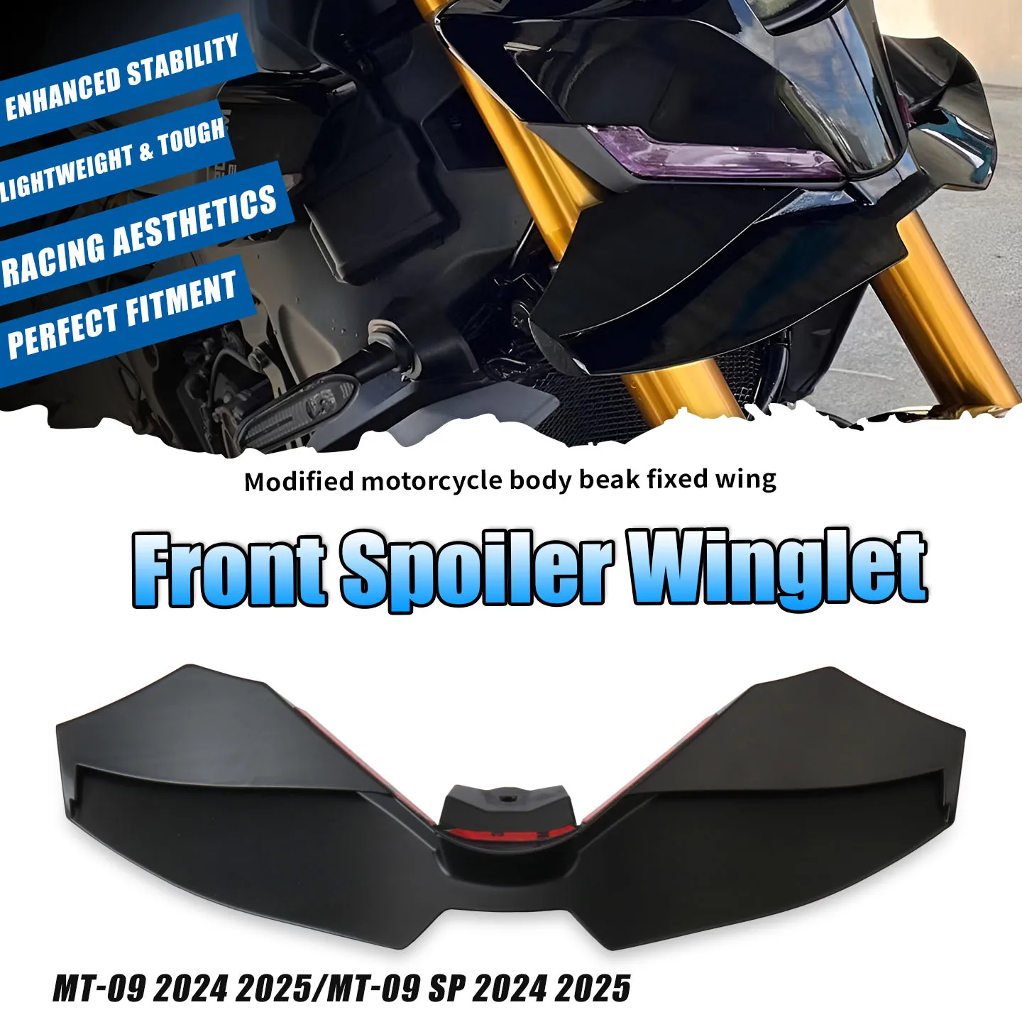 Motorcycle Carbon Downforce Naked Frontal Spoilers Winglet Aerodynamic Wing Front Spoiler Kit For MT-09 MT-09 SP 2024 2025
Motorcycle Carbon Downforce Naked Frontal Spoilers Winglet Aerodynamic Wing Front Spoiler Kit For MT-09 MT-09 SP 2024 2025