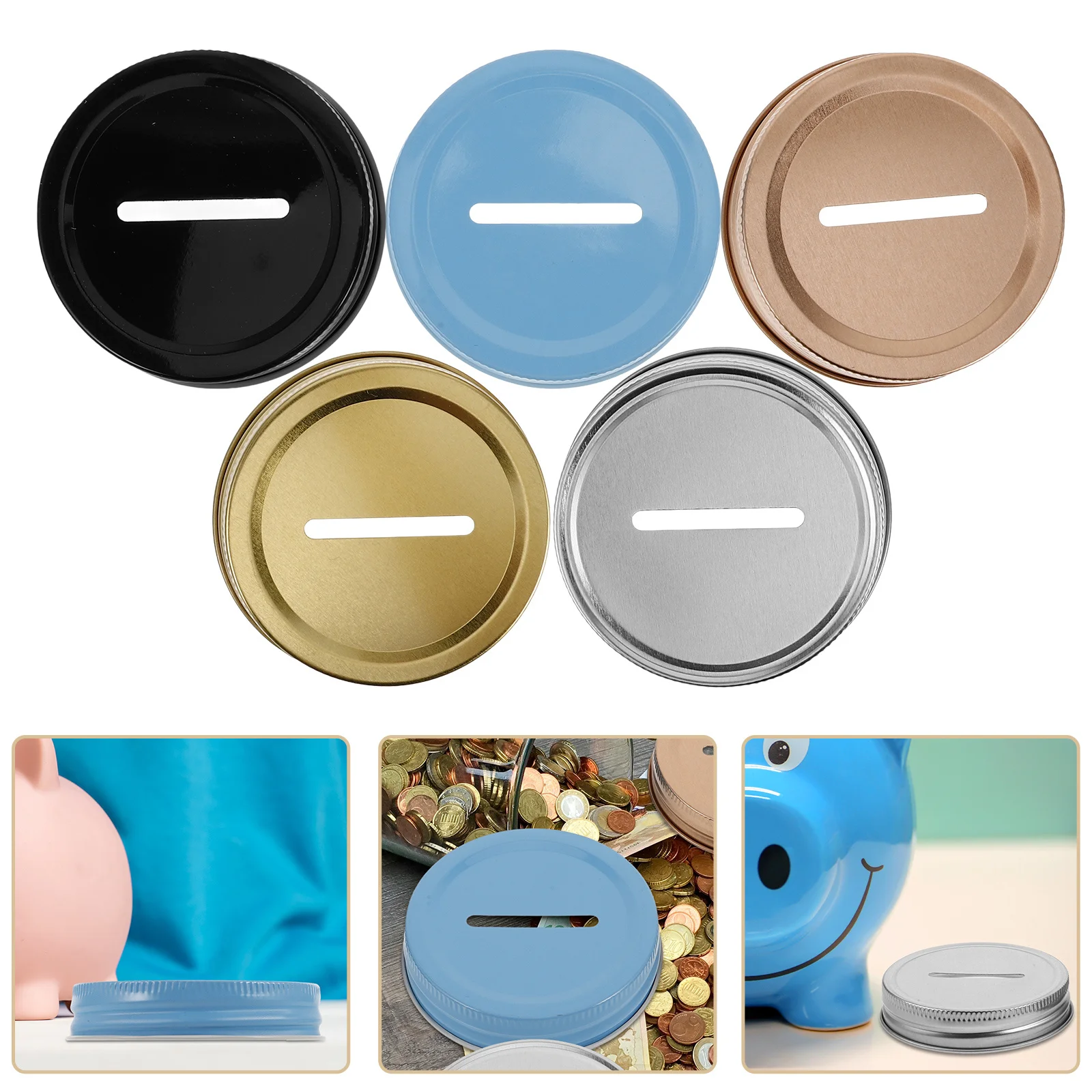 10Pcs Metal Coin Bank Slot Cover Replacement Coin Bank Slot Lid for Saving Pot Lids Wide Mouth Canning Lids Sturdy and Cute
10Pcs Metal Coin Bank Slot Cover Replacement Coin Bank Slot Lid for Saving Pot Lids Wide Mouth Canning Lids Sturdy and Cute