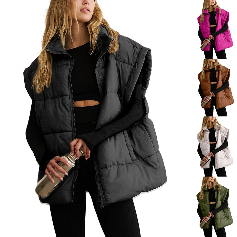 Loose Sleeveless Zip Cotton Vest Women Casual Solid Puffer Vest Warm Quilted Gilet Fashion Zippered Sleeveless Jacket
Loose Sleeveless Zip Cotton Vest Women Casual Solid Puffer Vest Warm Quilted Gilet Fashion Zippered Sleeveless Jacket
