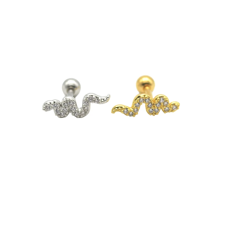 Crystal CZ Snake Ear Tragus Earring Steel Gold Color 16G Bar Fashion Body Piercing Jewelry
Crystal CZ Snake Ear Tragus Earring Steel Gold Color 16G Bar Fashion Body Piercing Jewelry