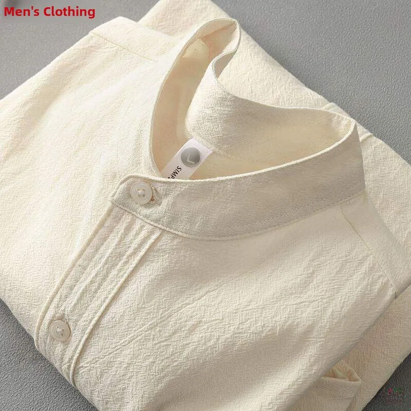 New 2026 Men's Cotton Linen Short Sleeve Shirt round Neck Apricot Color Japanese Style Casual Wear Comfortable Texture Feeling
New 2026 Men's Cotton Linen Short Sleeve Shirt round Neck Apricot Color Japanese Style Casual Wear Comfortable Texture Feeling