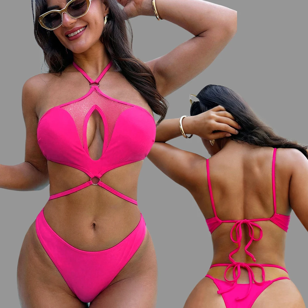 New Women's One-Piece Swimsuit Solid Color Bikini European and American Fashion Swimwear Sweet Girl Beach Swimming Pool Swimsuit
New Women's One-Piece Swimsuit Solid Color Bikini European and American Fashion Swimwear Sweet Girl Beach Swimming Pool Swimsuit