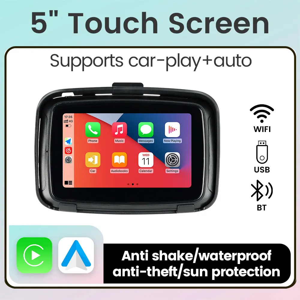 Navifly 5inch Portable Motorcycle Navigation Display Screen CarPlay Motorcycle Wireless Android Auto Monitor IPX7 Waterproof BT
Navifly 5inch Portable Motorcycle Navigation Display Screen CarPlay Motorcycle Wireless Android Auto Monitor IPX7 Waterproof BT